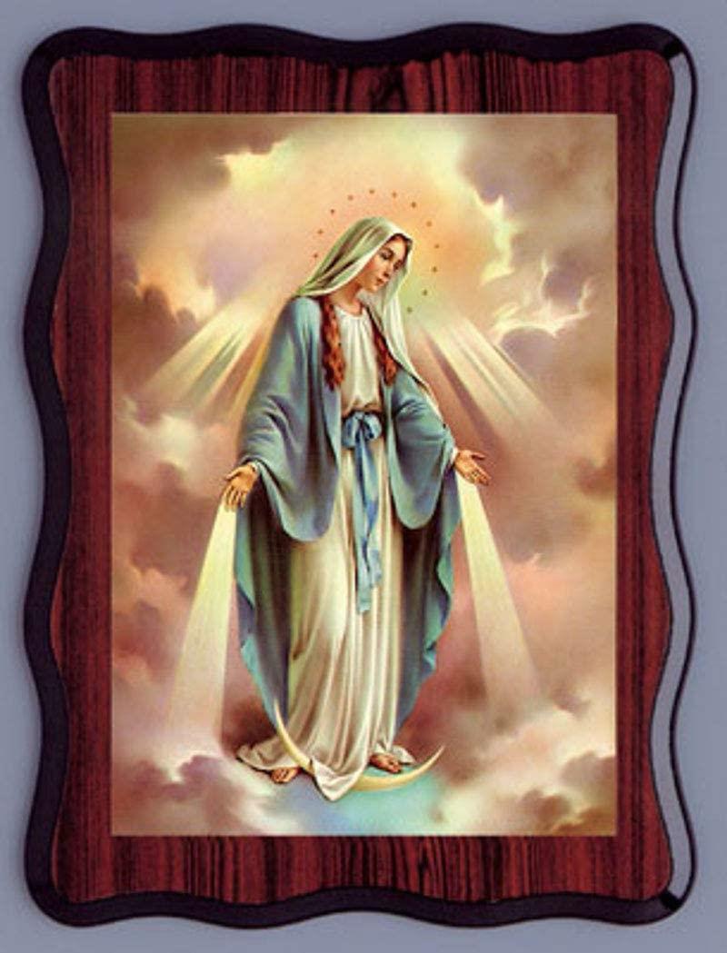 Our Lady Miraculous Mary Laminated Hanging Picture Wooden Plaque
