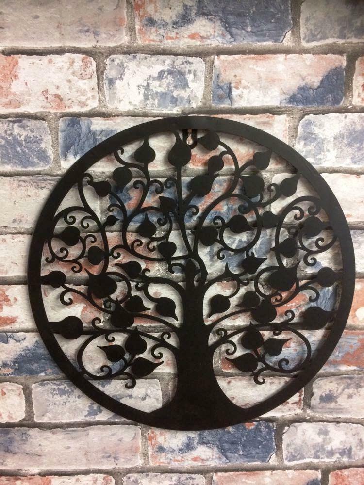 Metal Tree of Life Black Wall Decoration Home Decor Wiccan Pagan Altar 40 cm
