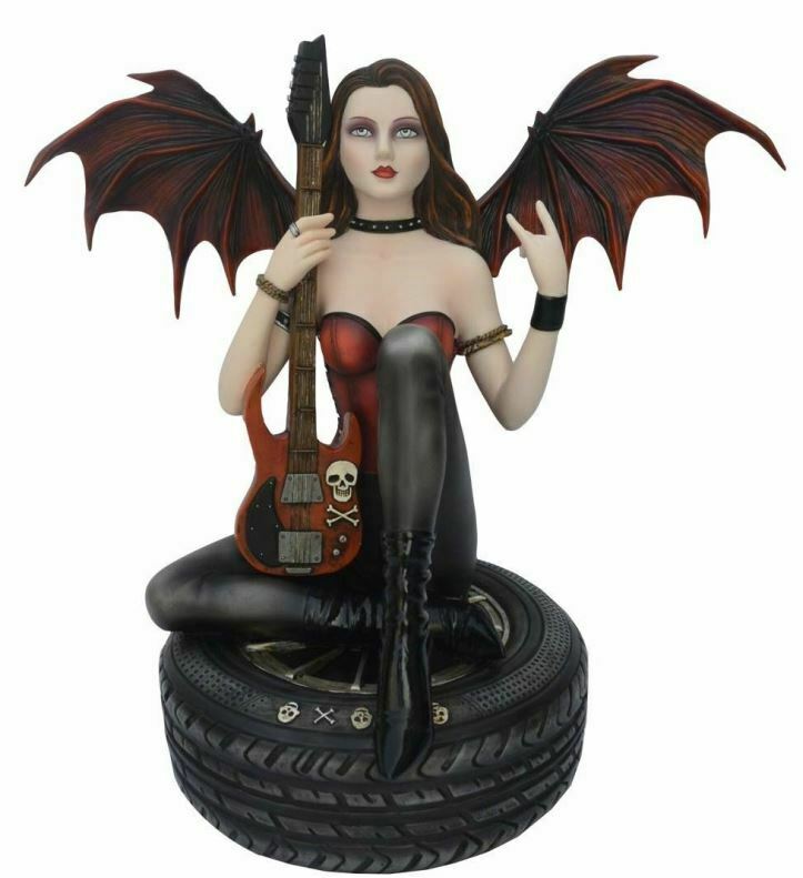 Large Sexy Punk Rock  Dark Gothic Fairy Sculpture Statue Figure Gift Ornament