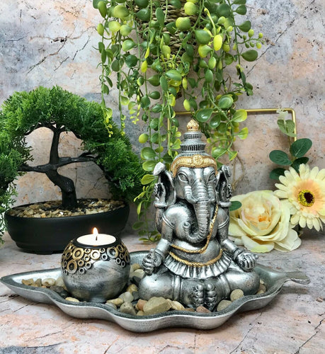 Buddha Ganesh Candle Holder Ornament Feng Shui Statue Oriental Home Decoration-OsirisTradingUK