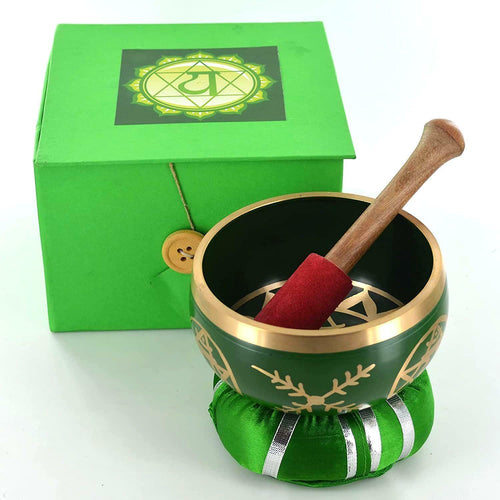 Heart Chakra Tibetan Singing Handcrafted Bowl Meditation Healing Mindfulness-OsirisTradingUK