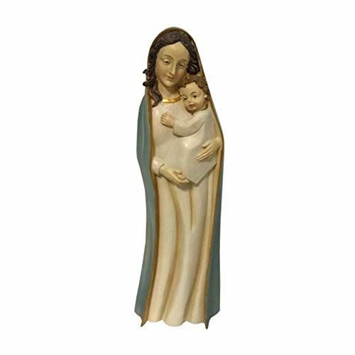 Virgin Mary Holding Baby Jesus Sculpture Statue Religious Ornament