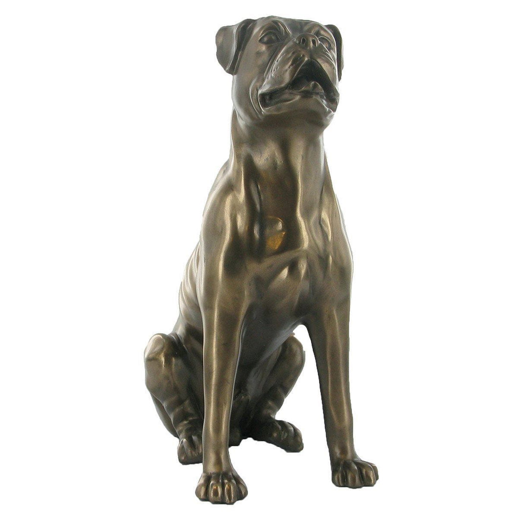 Boxer Dog Bronzed Sculpture Statue Figurine