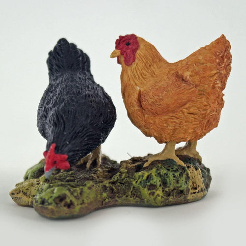 Pair of Chickens Ornament Figure Mini Resin from Barrie Gittens Range-OsirisTradingUK