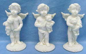 Set Of Three Guardian Angel Figurine Cherubs Statue Ornament Sculpture Gift