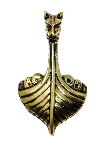 Antique Gold Effect Dragonhead Boat Safety on Journeys Amulet Talisman Pendant-OsirisTradingUK