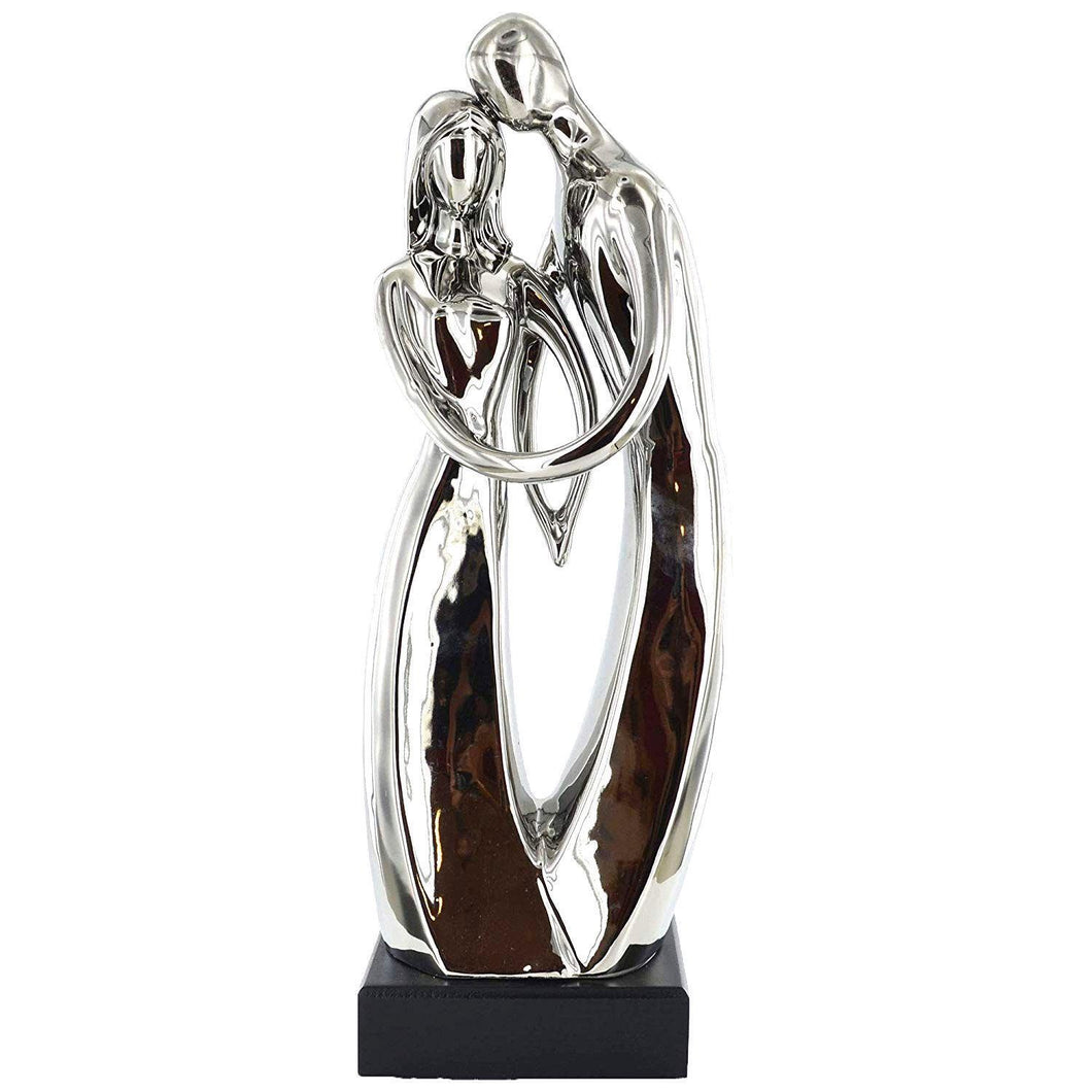Abstract Silver Lovers Sculpture Statue Ornament Figure Gift