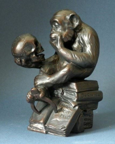 The Darwin Monkey Bronze Effect Figurine Statue RHEINHOLD WOLFGANG HUGO-OsirisTradingUK