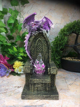 Load image into Gallery viewer, Dragon Guarding Crystal Cavern LED Light Up Cone Burner Geode Fantasy Gift-OsirisTradingUK
