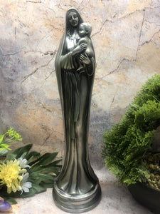 Virgin Mary Holding Baby Jesus Sculpture Statue Religious Catholic Figurine