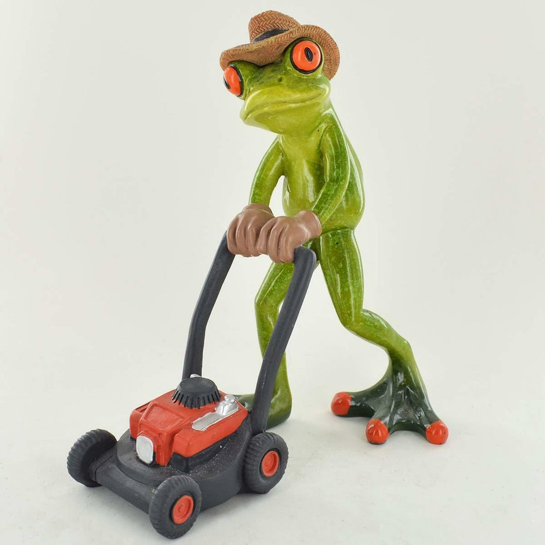 Comical Frogs Gardener Resin Frog Figurine Sculpture Ornament Gift