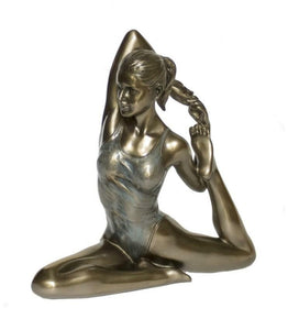 Bronze Effect Yoga Pose Sculpture Female Statue Woman Lady Ornament