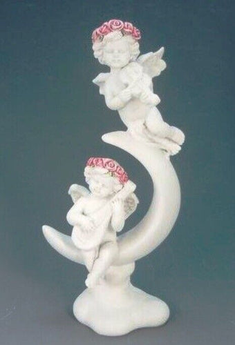 Guardian Angel Figurine Cherubs on Crescent Moon Statue Ornament Sculpture-Collectables:Fantasy, Myth & Magic:Mythical Creatures:Angels-OsirisTradingUK