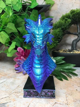 Load image into Gallery viewer, Blue Dragon Guardian on Stand Sculpture Statue Dragons Collection 16.5 cm-OsirisTradingUK
