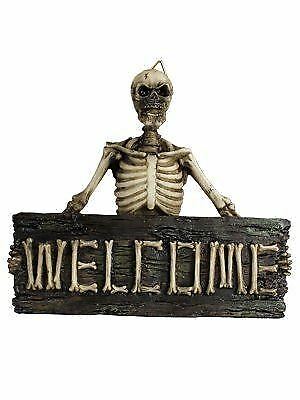 Boney Welcome Skeleton Skull Wall Plaque Gothic Decor-OsirisTradingUK