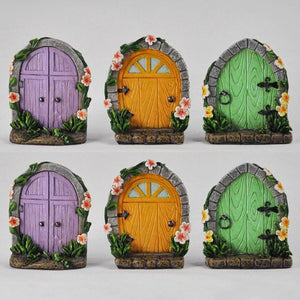 Miniature Fairy Doors Set of 6 Garden Ornaments Home Decor Elf Pixie Hobbit Gift