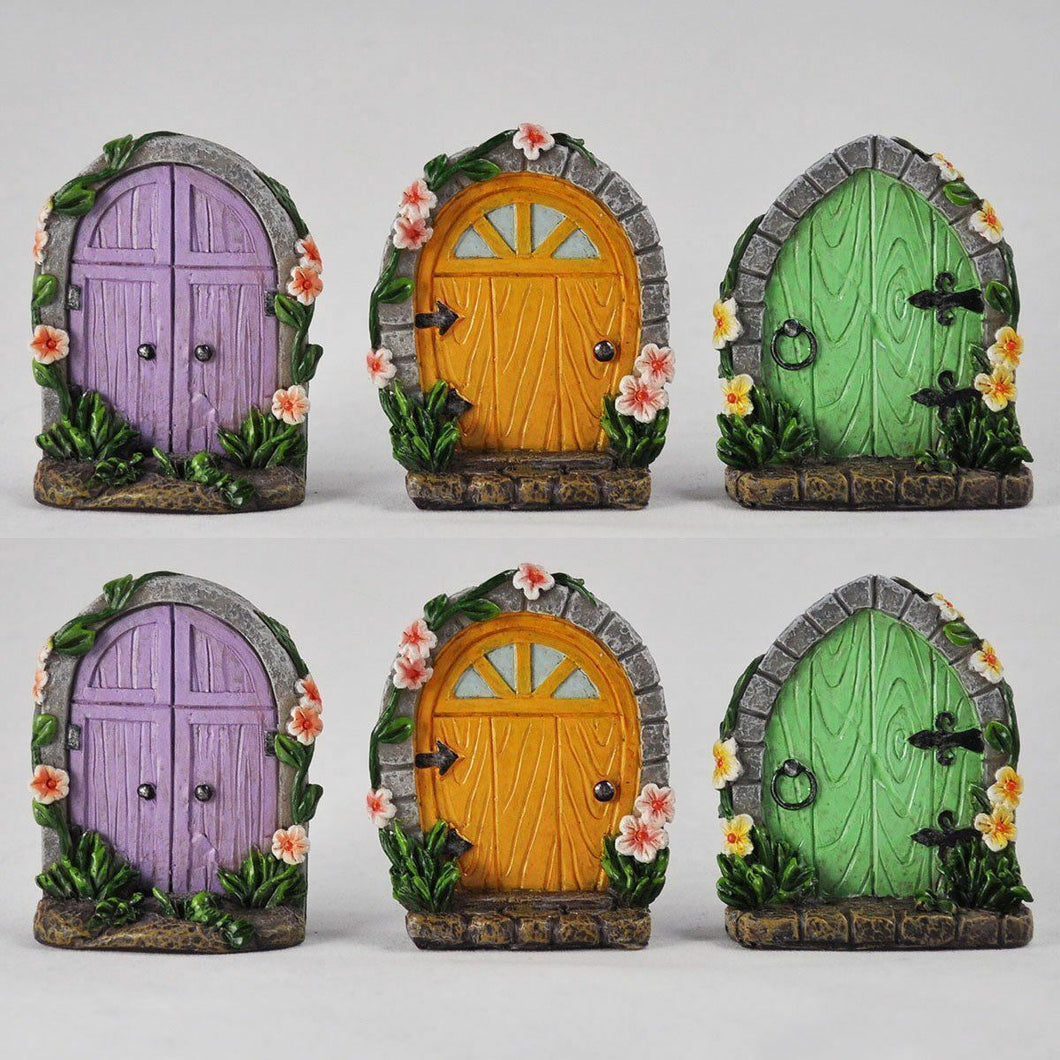 Miniature Fairy Doors Set of 6 Garden Ornaments Home Decor Elf Pixie Hobbit Gift