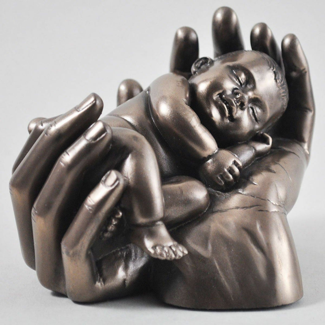 Sweet Dreams Bronze Effect Baby Sculpture Figurine Babies Statue Ornament