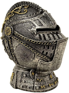 Medieval Knight Helmet Money Box Piggy Bank Ornament Figure Crusader Sculpture