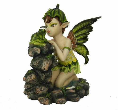 Large Forest Fairy and Frog Companion Sculpture Statue Mythical Creatures Gift-OsirisTradingUK