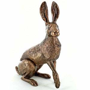 Large Bronze Effect Hare Ornament Sculpture Home Decoration Statue or Gift