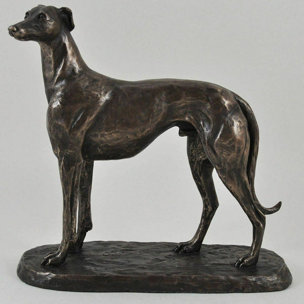 Bronze Effect Greyhound Sculpture Statue Whippet Dog Racing Figurine Ornament