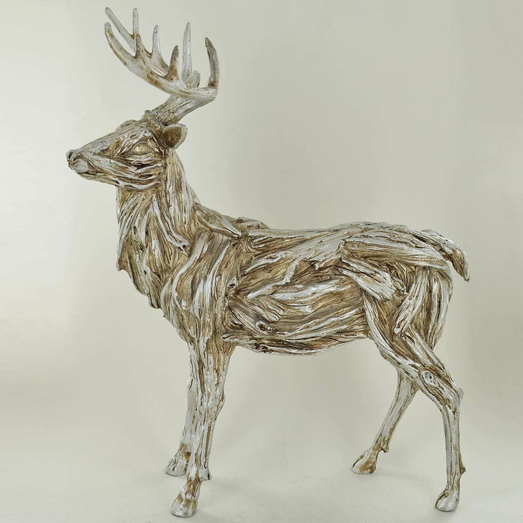 Winter Deer Standing Stag Abstract Sculpture Statue Ornament