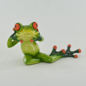 Small Comical Frog Figurine Sculpture Ideal Gift for Frogs Lovers