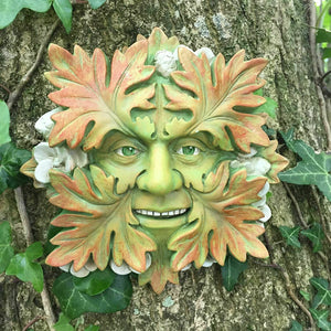 Green Man Garden Sculpture Wall Art Sculpture Wiccan Pagan Ornament
