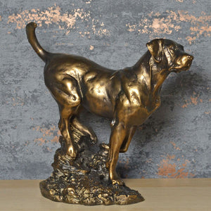 Sculpture de chien labrador effet bronze David Geenty Statue Ornement Figure