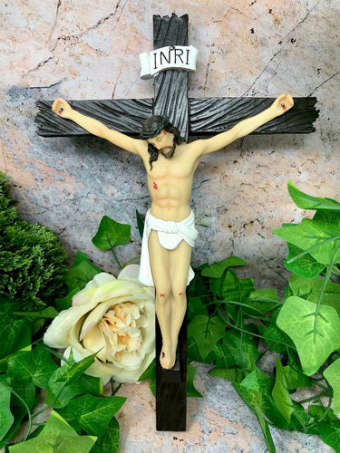 Crucifixion of Jesus Hanging Florentine Resin Crucifix Cross with Corpus 30 cm-OsirisTradingUK