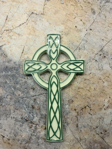 Celtic Cross Wall Plaque Ceramic Sculpture Religious Catholic Home or Chapel-OsirisTradingUK