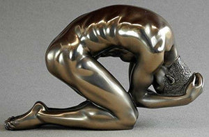 Bronze Nude Male Sculpture Man Pose Figurine Statue Ornament Figure