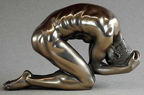 Bronze Nude Male Sculpture Man Pose Figurine Statue Ornament Figure