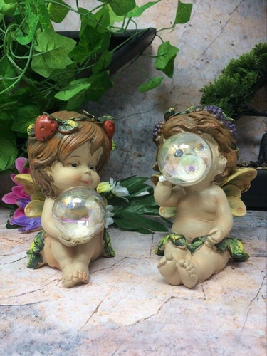 Pair of Guardian Angel Figurine Flower Fairies Statue Ornament Sculpture Gift-OsirisTradingUK