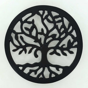 Tree of Life Trivet Cast Iron Wiccan Pagan House Kitchen Worktop 21cm-OsirisTradingUK