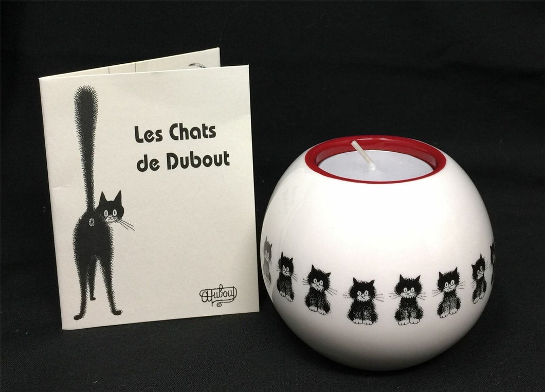 Cats by Dubout Candle Holder Ornament Home Decoration Gift for a Cat Lover-OsirisTradingUK