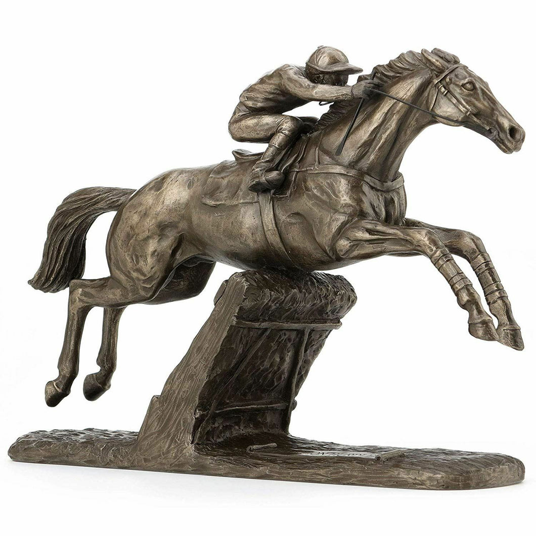 Champion Hurdler Harriet Glen Bronze Effect Horse Sculpture Statue Ornament