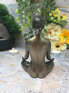 Yoga Sculpture Padmasana Lotus Seat Female Statue Figure Ornament-OsirisTradingUK