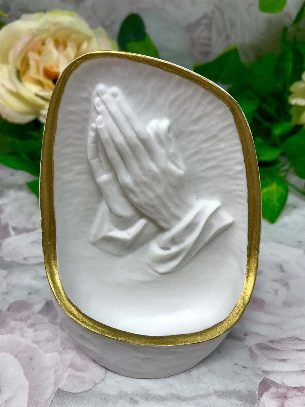 Praying Hands Water Font Wall Plaque Statue Religious Ornament Figurine for Home-OsirisTradingUK