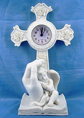 Beautiful Angel Cherub Resting in Hand Mantle Clock Mothers Gift Present