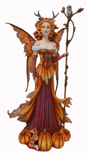 Large Autumn Shaman Fairy Sculpture Statue Ornament Halloween Decoration Gift-OsirisTradingUK