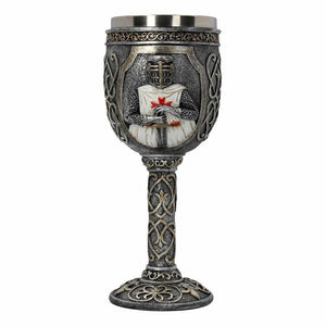 Templars Knight Steel Effect Goblet Crusader Chalice Medieval Gift Ornament