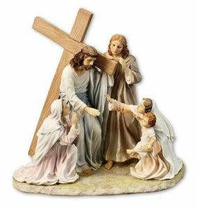 Jesus Our Lord Carrying Cross to Calvary Statue Sculpture Religious Ornament
