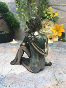 Female in Yoga Position Ardha Matsyendra-asana Sculpture Statue Ornament