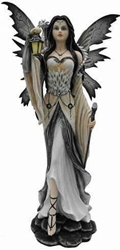Fairy Midnight Messenger with Dragon Companion and Lantern Figurine Statue