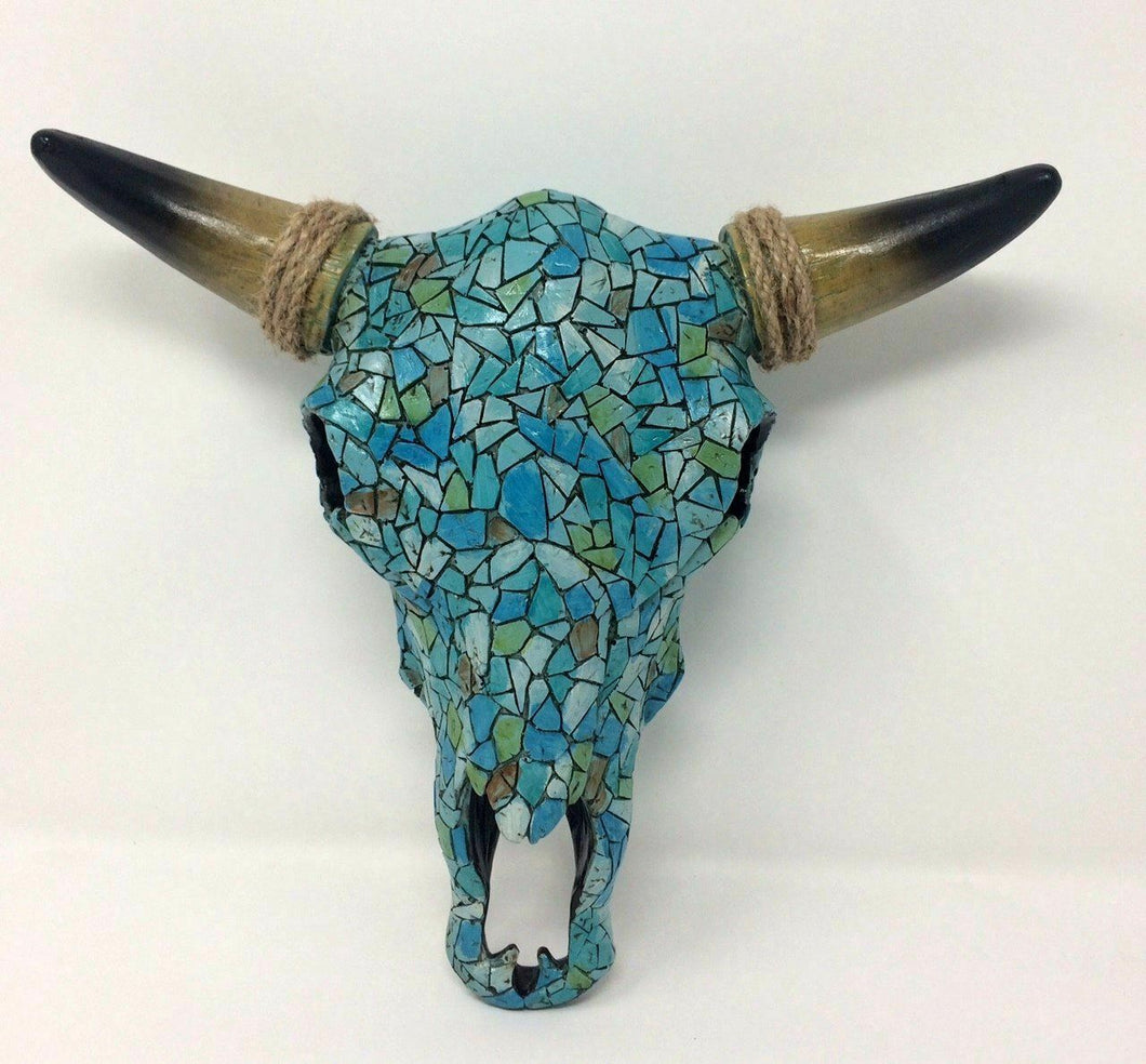 Western Style Mosaic Effect Cow Skull Wall Plaque