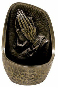 Bronze Finish Praying Hands Holy Water Font Religious Gift Florentine Ornament