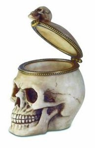 Gothic Skull Pill Box Skeleton Ornament Gift Pagan Figurine