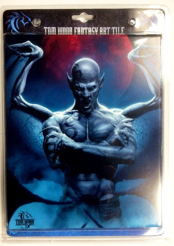 Stunning Fantasy Ceramic Art Tile Blood Moon Vampire by Tom Wood-OsirisTradingUK